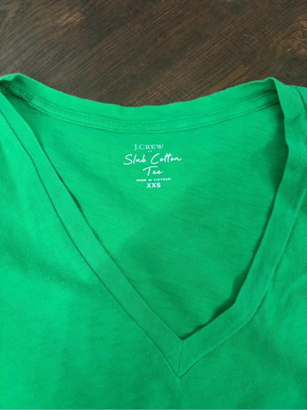 J. Crew Bright Green V-Neck Short Sleeve Tee